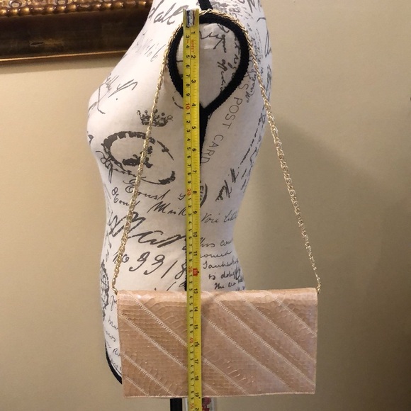 Mr. Jay Classic Gold-tone chain lined snakeskin leather bag + change purse - Picture 9 of 9